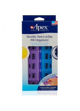 Apex, Weekly Twice-A-Day Pill Organizer, 1 Pill Organizer