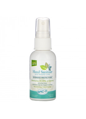 BAC-D, Hand Sanitizer and Wound Care, Alcohol Free, 2 fl oz (59 ml)