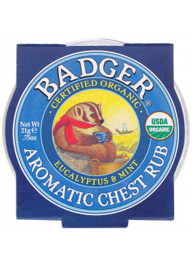Badger Company, Organic, Aromatic Chest Rub, Eucalyptus & Mint, .75 oz (21 g)