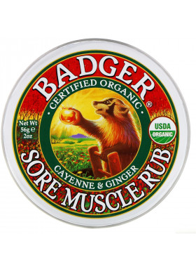 Badger Company, Organic, Sore Muscle Rub, Cayenne & Ginger, 2 oz (56 g)