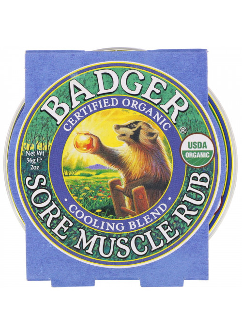 Badger Company, Organic Sore Muscle Rub, Cooling Blend, 2 oz (56 g)