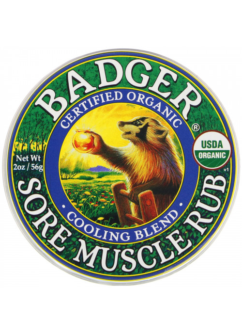 Badger Company, Organic Sore Muscle Rub, Cooling Blend, 2 oz (56 g)