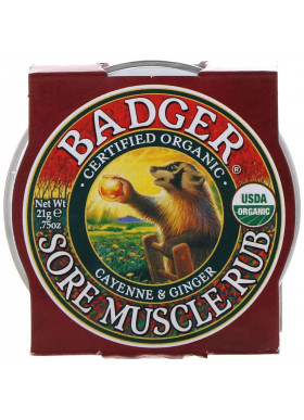 Badger Company, Sore Muscle Rub, Cayenne & Ginger, .75 oz (21 g)