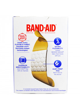 Band Aid, Adhesive Bandages, Flexible Fabric, 30 Bandages
