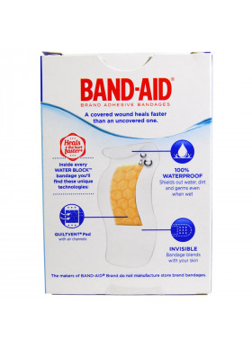 Band Aid, Adhesive Bandages, Water Block, Clear, 30 Assorted Sizes