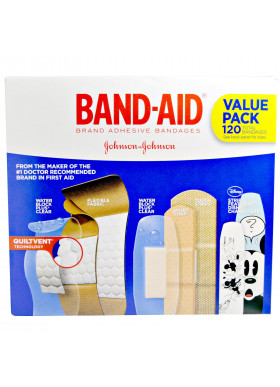 Band Aid, Adhesive Strips, Bandages, Value Pack, 5 Cartons, 120 Bandages