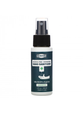 Bayes, Hand Sanitizer, Alcohol Free, Unscented, 2 fl oz (59 ml)