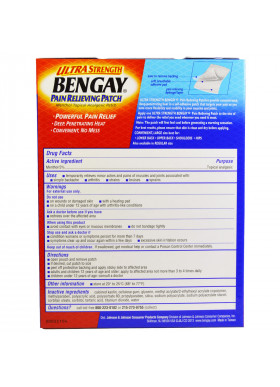 Bengay, Ultra Strength Pain Relieving Patch, Large Size, 4 Patches, 3.9 in x 7.9 in (10 cm x 20 cm)