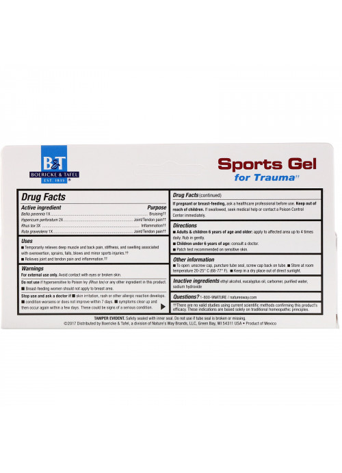 Boericke & Tafel, Sports Gel for Trauma, Topical Gel, 2.5 oz (71 g)