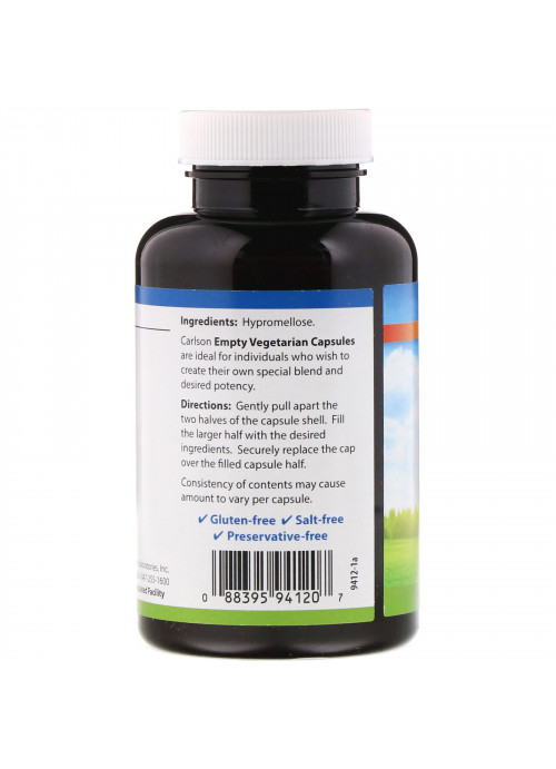 Carlson Labs, Empty Vegetarian #2 Capsules, 200 Capsules
