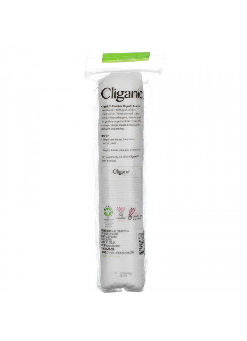 Cliganic, Organic Cotton Rounds, 100 Count