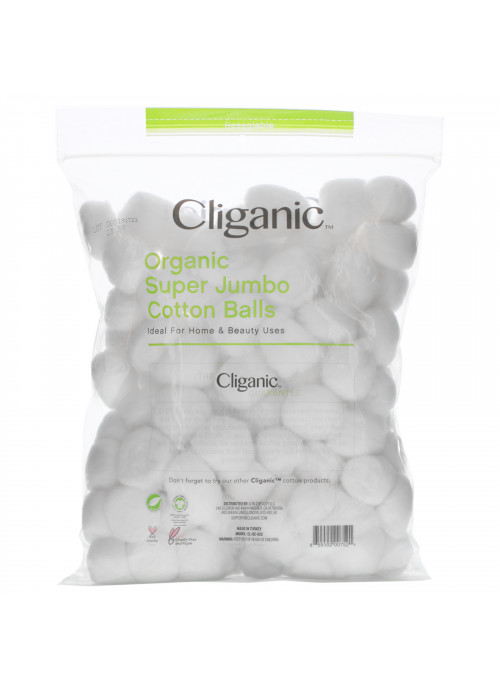 Cliganic, Organic Super Jumbo Cotton Balls, 100 Count
