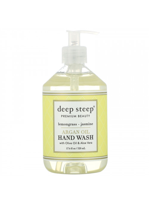 Deep Steep, Argan Oil Hand Wash, Lemongrass-Jasmine, 17.6 fl oz (520 ml)