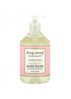 Deep Steep, Argan Oil Hand Wash, Rosewater & Aloe, 17.6 fl oz (520 ml)