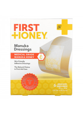 First Honey, Manuka Dressings, 6 Adhesive Bandages