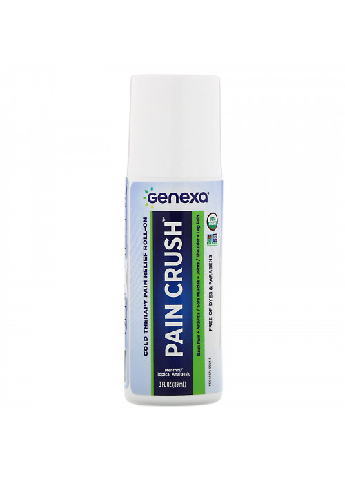 Genexa, Pain Crush, Cold Therapy Pain Relief Roll-On, 3 fl oz (89 ml)
