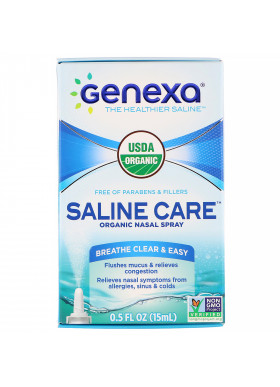 Genexa, Saline Care, Organic Nasal Spray,  0.5 fl oz (15 ml)