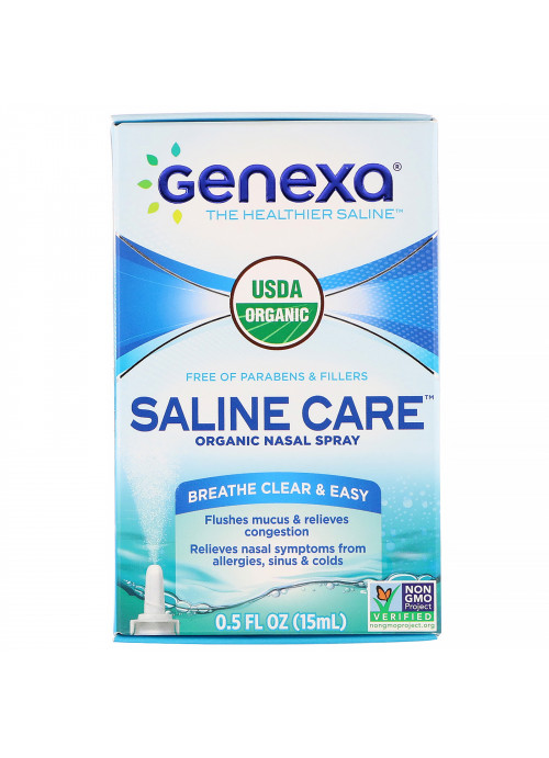 Genexa, Saline Care, Organic Nasal Spray,  0.5 fl oz (15 ml)