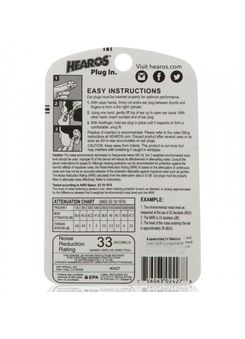 Hearos, Ear Plugs, Xtreme Protection, 14 Pair