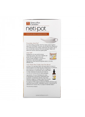 Himalayan Institute, Neti Pot, Porcelain Sinus Cleansing System, 3 Piece Kit