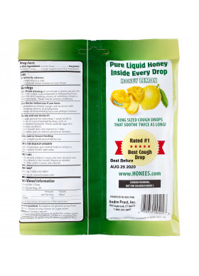 Honees, Cough Drops, Honey Lemon, 20 Cough Drops