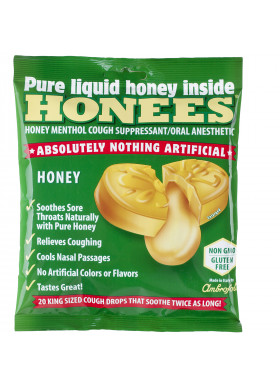 Honees, Honey Menthol Cough Suppressant, 20 Cough Drops