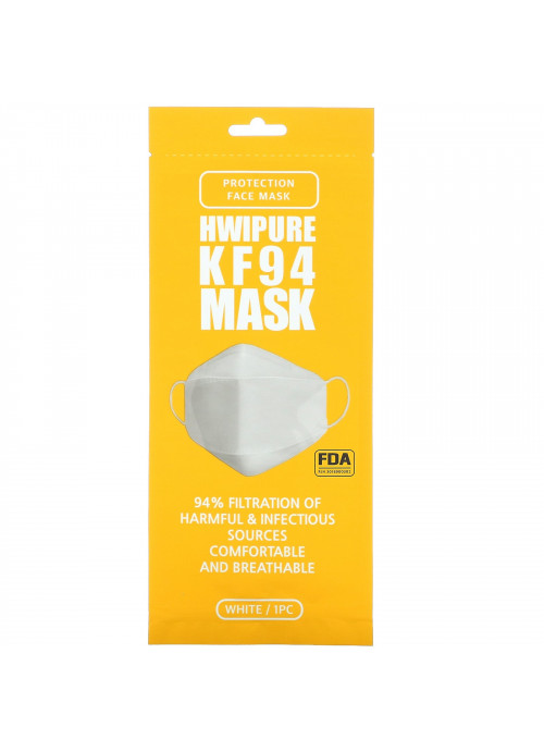 Hwipure, Disposable KF94 ( N95 / KN95/ FFP2 ) Mask, 1 Mask