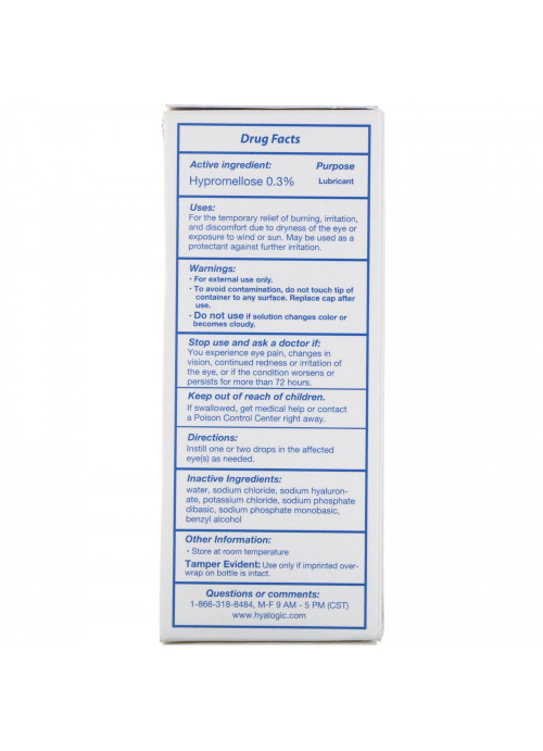 Hyalogic, HylaTears, Lubricant Eye Drops for Dry Eyes, 0.67 fl oz (20 ml)