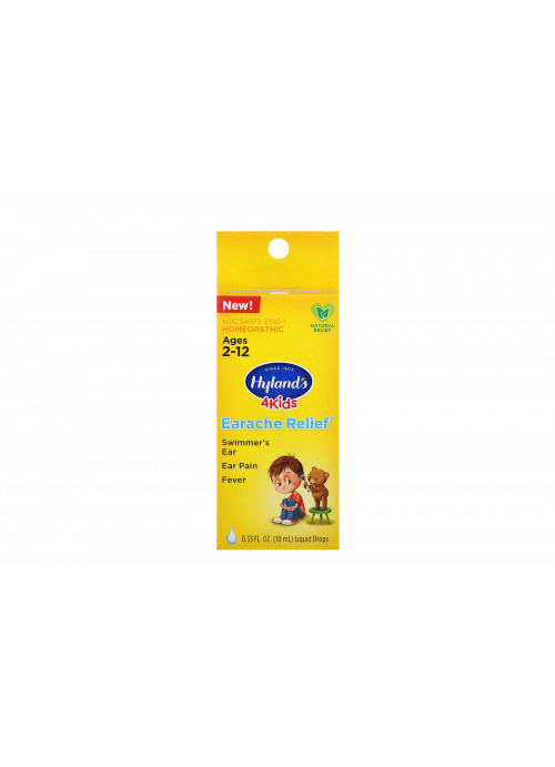 Hyland's, 4 Kids, Earache Relief Liquid Drops, Ages 2-12, 0.33 fl oz (10 ml)