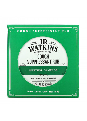 J R Watkins, Cough Suppressant Rub, Menthol Camphor,  4.12 oz (116 g)