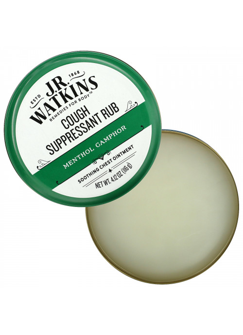 J R Watkins, Cough Suppressant Rub, Menthol Camphor,  4.12 oz (116 g)