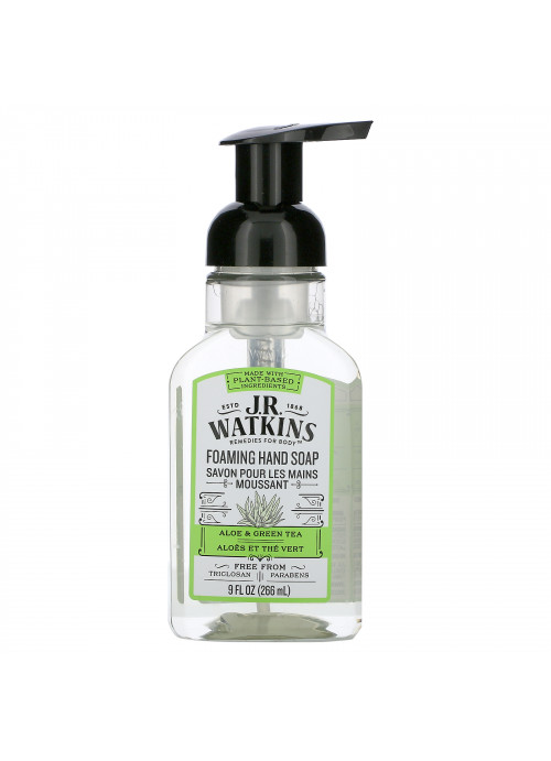 J R Watkins, Foaming Hand Soap, Aloe & Green Tea, 9 fl oz (266 ml)