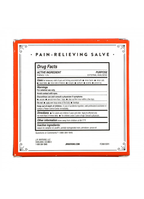 J R Watkins, Pain-Relieving Salve, Petro-Carbo, 4.3 oz (121 g)