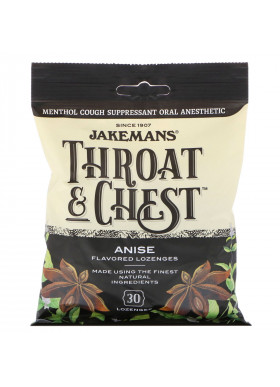 Jakemans, Throat & Chest, Anise Flavored, 30 Lozenges