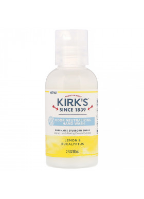 Kirk's, Odor Neutralizing Hand Wash, Lemon & Eucalyptus,  2 fl oz (60 ml)