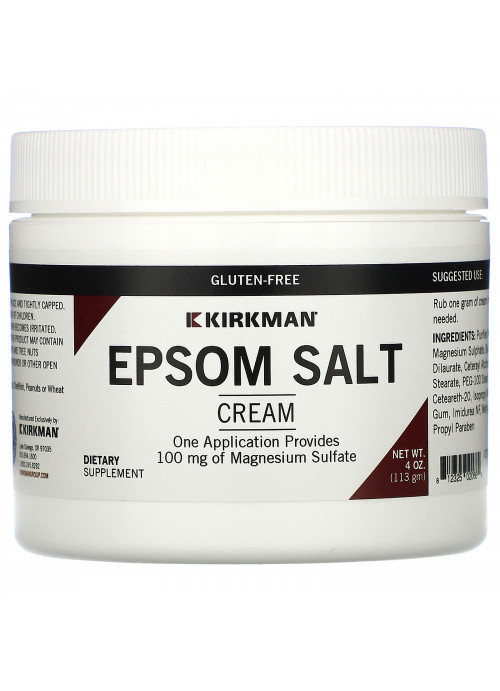 Kirkman Labs, Epsom Salt Cream, 4 oz (113 gm)