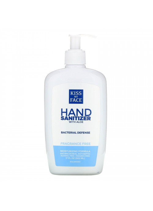 Kiss My Face, Hand Sanitizer with Aloe, Fragrance Free, 17 fl oz (502 ml)