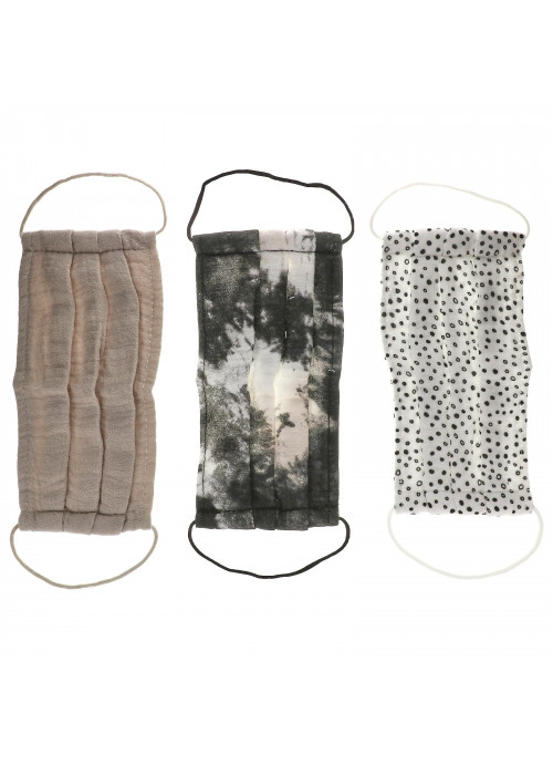Kitsch, 100% Cotton Reusable Face Masks, Neutral, 3 Pack
