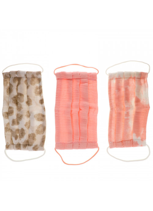 Kitsch, 100% Cotton Reuseable Face Masks, Blush, 3 Pack