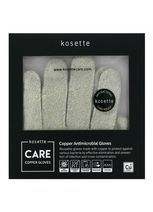 Kosette, Copper Antimicrobial Gloves, Large, 1 Pair
