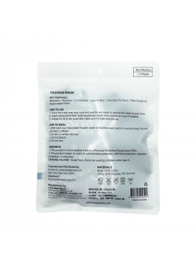 Kosette, Fashion Mask with Filter Pocket,  3 Masks