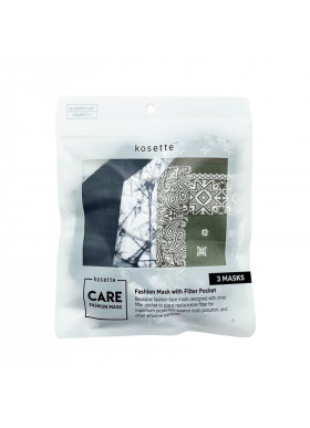 Kosette, Fashion Mask with Filter Pocket,  3 Masks