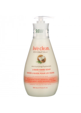 Live Clean, Moisturizing Liquid Hand Soap, Coconut Milk, 17 fl oz (500 ml)