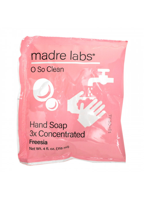 Madre Labs, Hand Soap, 3x Concentrate, Freesia, 1 Pouch, 4 oz (118 ml)