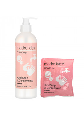 Madre Labs, Hand Soap, 3x Concentrate, Freesia, 1 Pouch, 4 oz (118 ml)