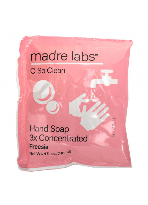 Madre Labs, Hand Soap, 3x Concentrate, Freesia, 6 Pouches, 4 fl oz (118 ml) Each