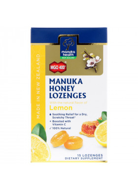 Manuka Health, Manuka Honey Lozenges, Lemon, MGO 400+, 15 Lozenges
