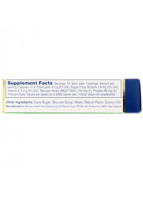 Manuka Health, Manuka Honey Lozenges, Propolis, MGO 400+, 15 Lozenges