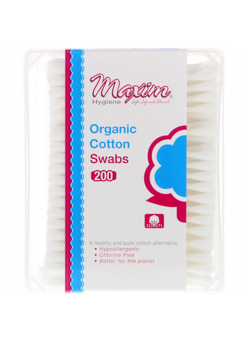 Maxim Hygiene Products, Organic Cotton Swabs, 200 Count