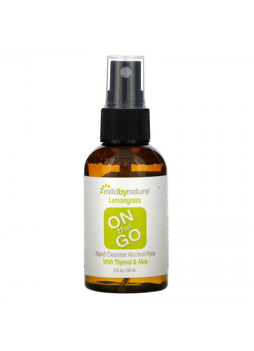 Mild By Nature, On the Go, Hand Cleanser, Alcohol-Free, Lemongrass, 2 fl oz (60 ml)